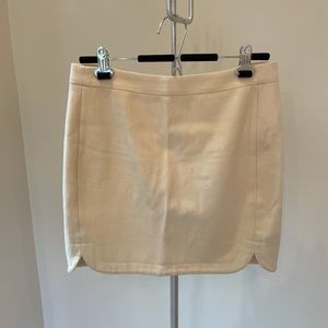 Cream J Crew Wool Mini Skirt